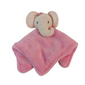 Pink Elephant Lovey 10" Baby Security Blanket Bow by DTU Inc